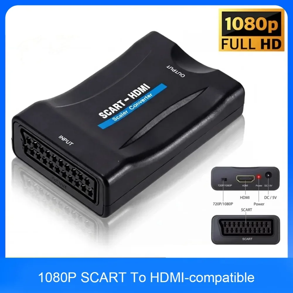 Scart To Hdmi - Адаптер-конвертер SCART в HDMI, поддерживающий разрешение